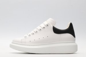 ALEXANDER MCQUEEN white oversized sneakers with black heel