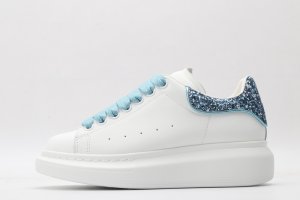 ALEXANDER MCQUEEN White & Blue Tiny Dancer Oversized Sneakers