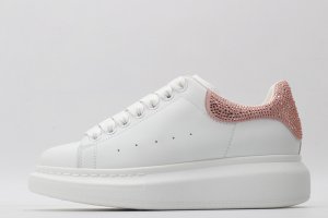 ALEXANDER MCQUEEN White & Rose Studded Oversized Sneakers