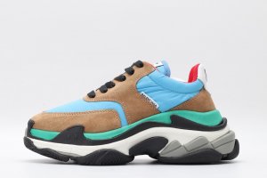 Designer Sneakers Balenciaga Wmns Triple S Trainer 'Gray Blue' Green