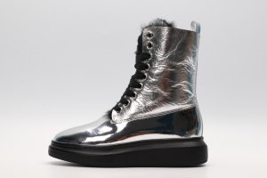 Alexander McQueen winter boots silver