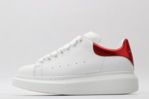 ALEXANDER MCQUEEN red foil embellished chunky leather sneakers