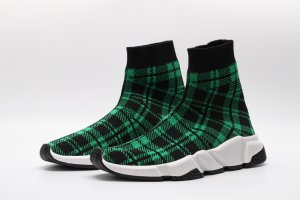 Balenciaga Wmns Speed Trainer Mid Green White Black