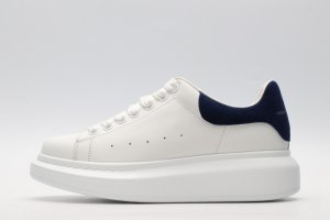 ALEXANDER MCQUEEN White & Navy Oversized Sneakers