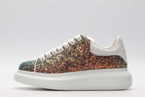 ALEXANDER MCQUEEN Shell glitter lace-up sneaker