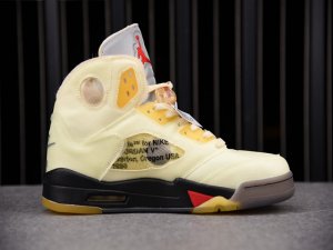 OFF-WHITE x Air Jordan 5 Sail(DH8565-100)