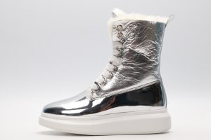 Alexander McQueen winter boots silver