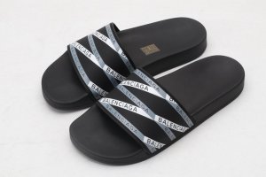 Balenciaga Rubber Slides White -Silvery