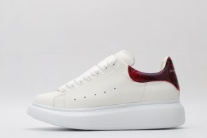 ALEXANDER MCQUEEN White & Red Python Oversized Sneakers