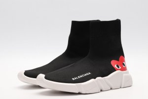 Balenciaga Speed Trainer Burgundy Snerkers Black White