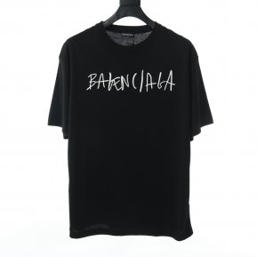 Balenciaga BLCG 20ss hand-painted logo logo printing short sleeve