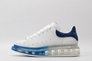 ALEXANDER MCQUEEN white oversized sneakers with blue heels