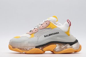 Designer Sneakers Balenciaga Wmns Triple S Trainer 'Gray orange
