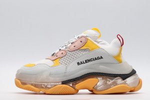 Designer Sneakers Balenciaga Wmns Triple S Trainer 'Gray orange