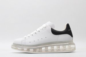 ALEXANDER MCQUEEN white oversized sneakers with black heel