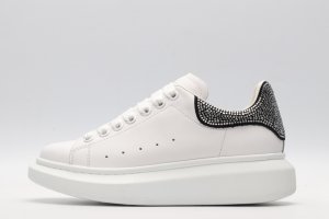 Alexander McQueen White & Black Studded Oversized Sneakers